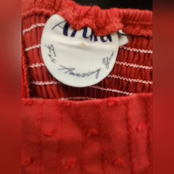 Arula red puff sleeves - Picture 2 of 2